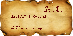 Szalóki Roland névjegykártya