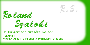 roland szaloki business card